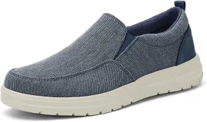 Jakcuz Men's Casual Slip on Loafers Cushion Lightweight Canvas Breathable Walking Driving Shoes