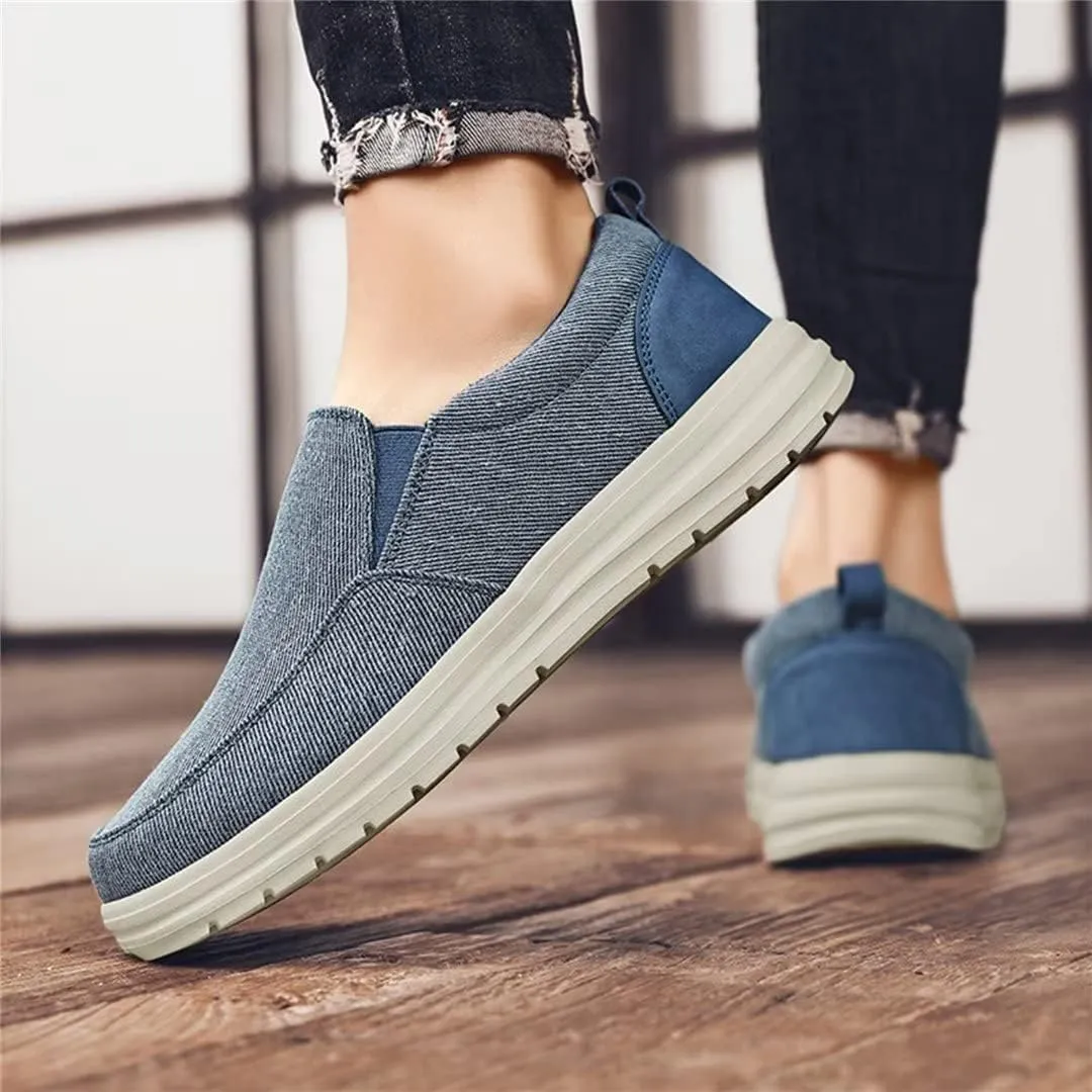 Jakcuz Men's Casual Slip on Loafers Cushion Lightweight Canvas Breathable Walking Driving Shoes