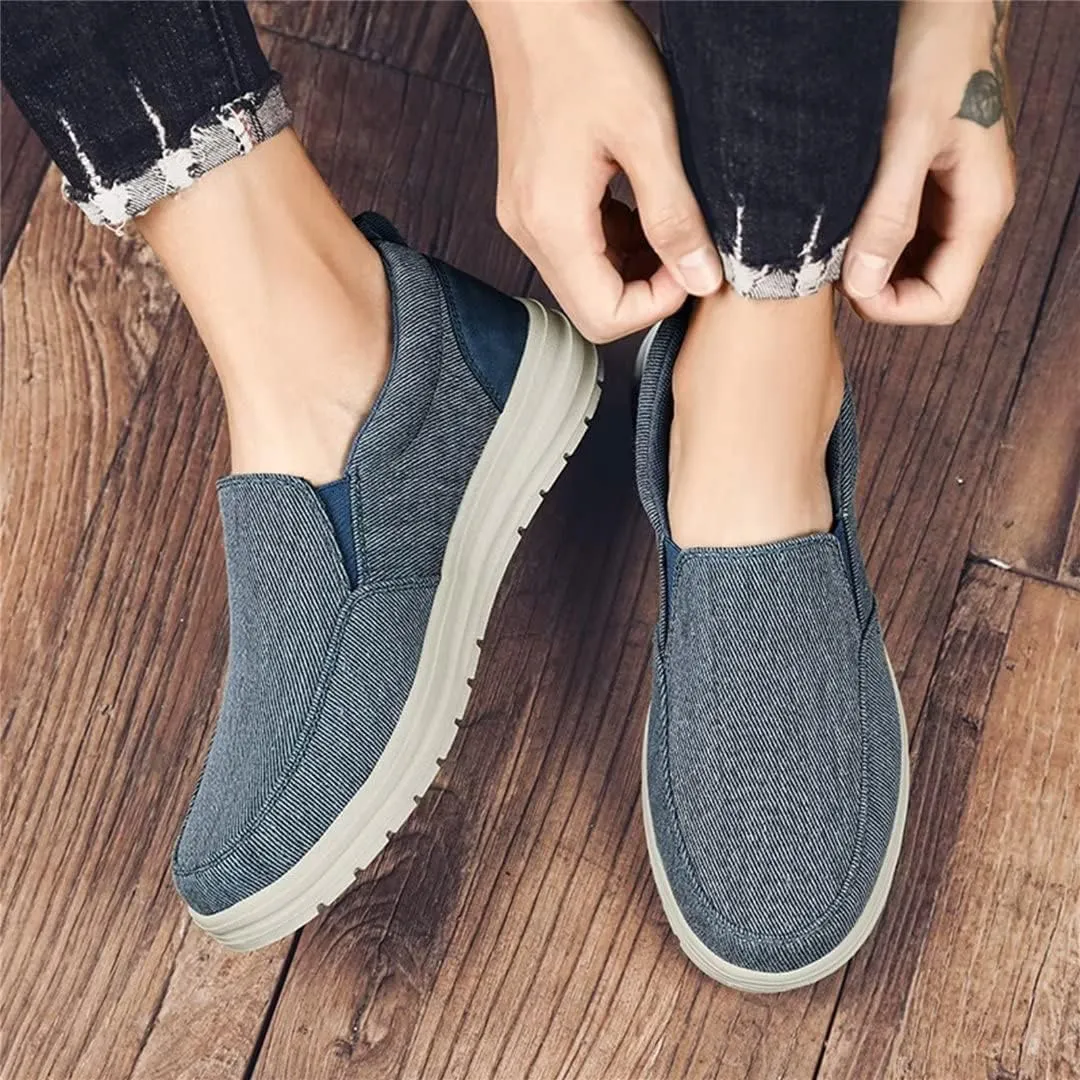 Jakcuz Men's Casual Slip on Loafers Cushion Lightweight Canvas Breathable Walking Driving Shoes