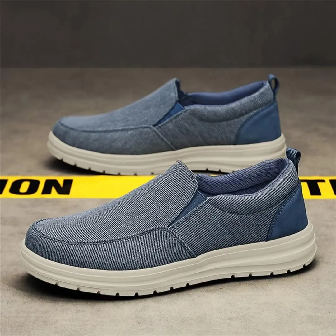 Jakcuz Men's Casual Slip on Loafers Cushion Lightweight Canvas Breathable Walking Driving Shoes