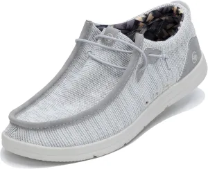 JARLIF Men's Casual Slip-on Loafers Boat Shoes Comfortable Arch Support Width Walking Canvas Shoes US Size 7-13