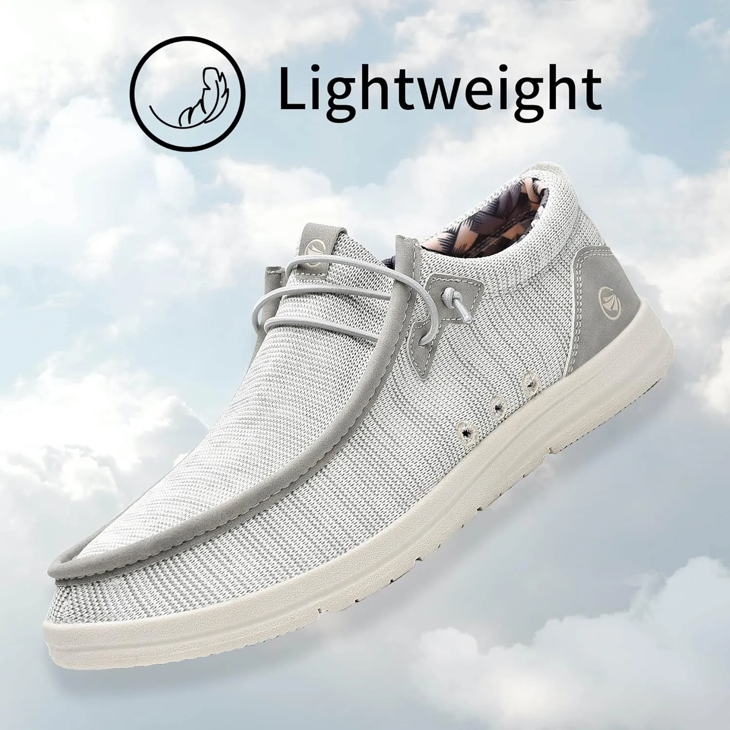 JARLIF Men's Casual Slip-on Loafers Boat Shoes Comfortable Arch Support Width Walking Canvas Shoes US Size 7-13