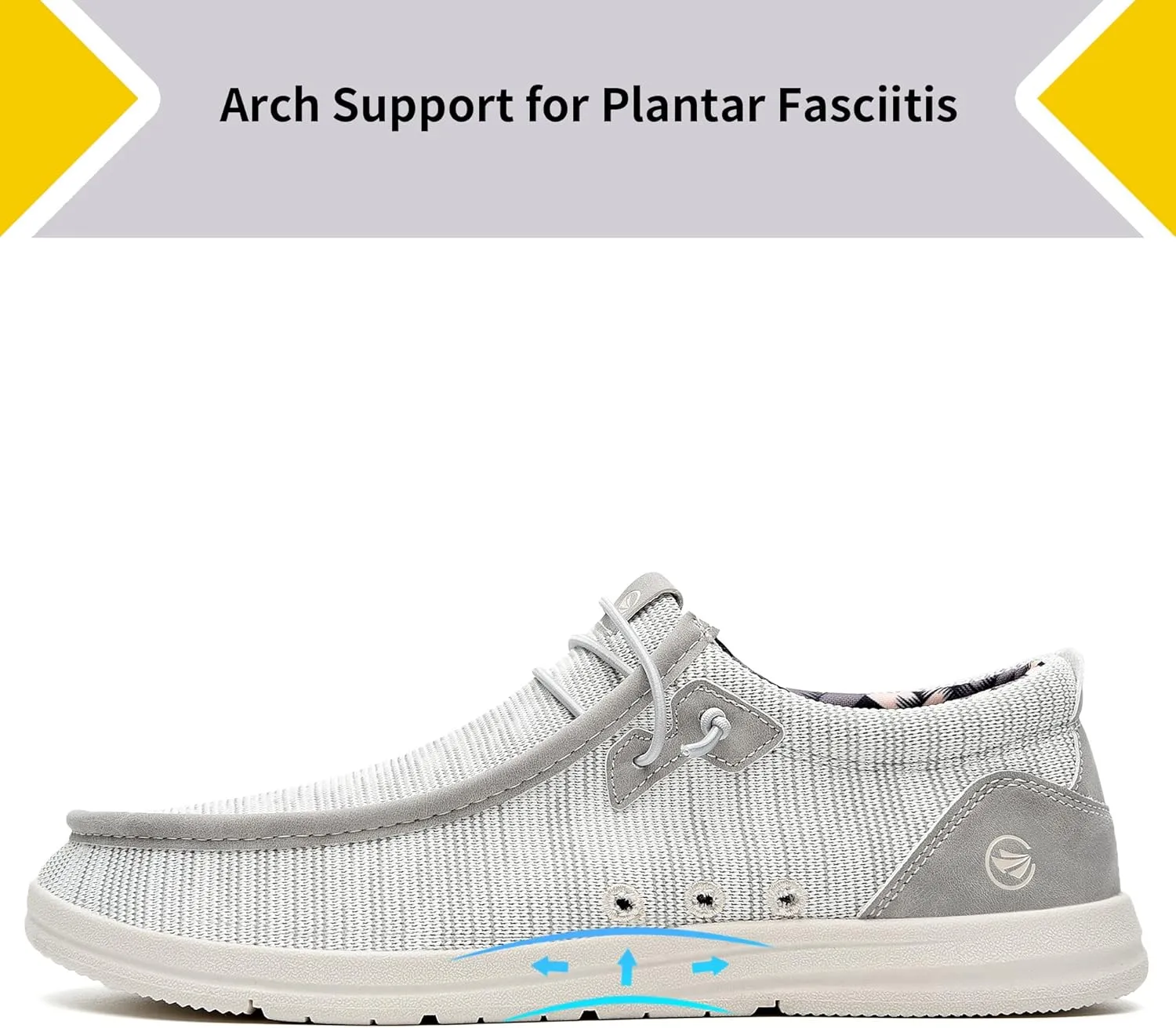 JARLIF Men's Casual Slip-on Loafers Boat Shoes Comfortable Arch Support Width Walking Canvas Shoes US Size 7-13