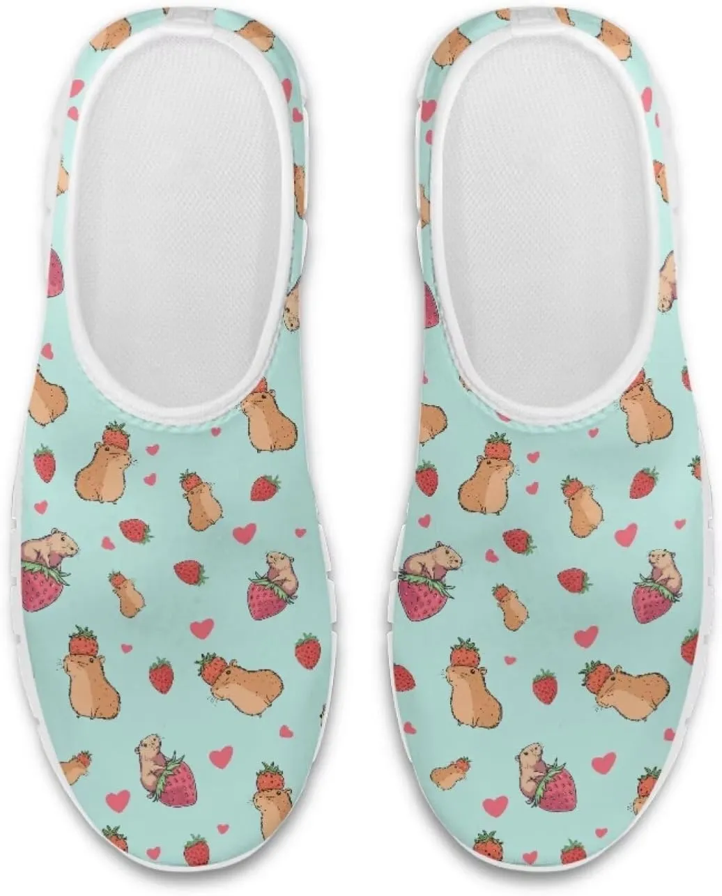 Jeiento Cute Capybara Slip On Shoes for Women Breathable Dressy Shoes Fashion Travel Shoes