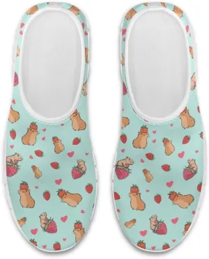 Jeiento Cute Capybara Slip On Shoes for Women Breathable Dressy Shoes Fashion Travel Shoes