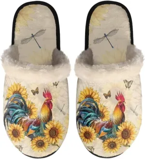 Jeiento Fuzzy Slippers for Women Cozy Memory Foam Scuff Slippers Adult Winter Indoor Slip On Closed Back Slipper Plus Cotton Slippers