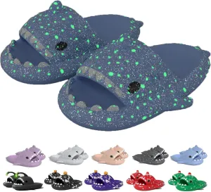 Jfxgjuv Halloween Luminous Shark Slippers Christmas Luminous Shark Slippers Spooky Shark Slides Shark Cloud Slides Angler Fish Slides Glow in The Dark Shark Slippers