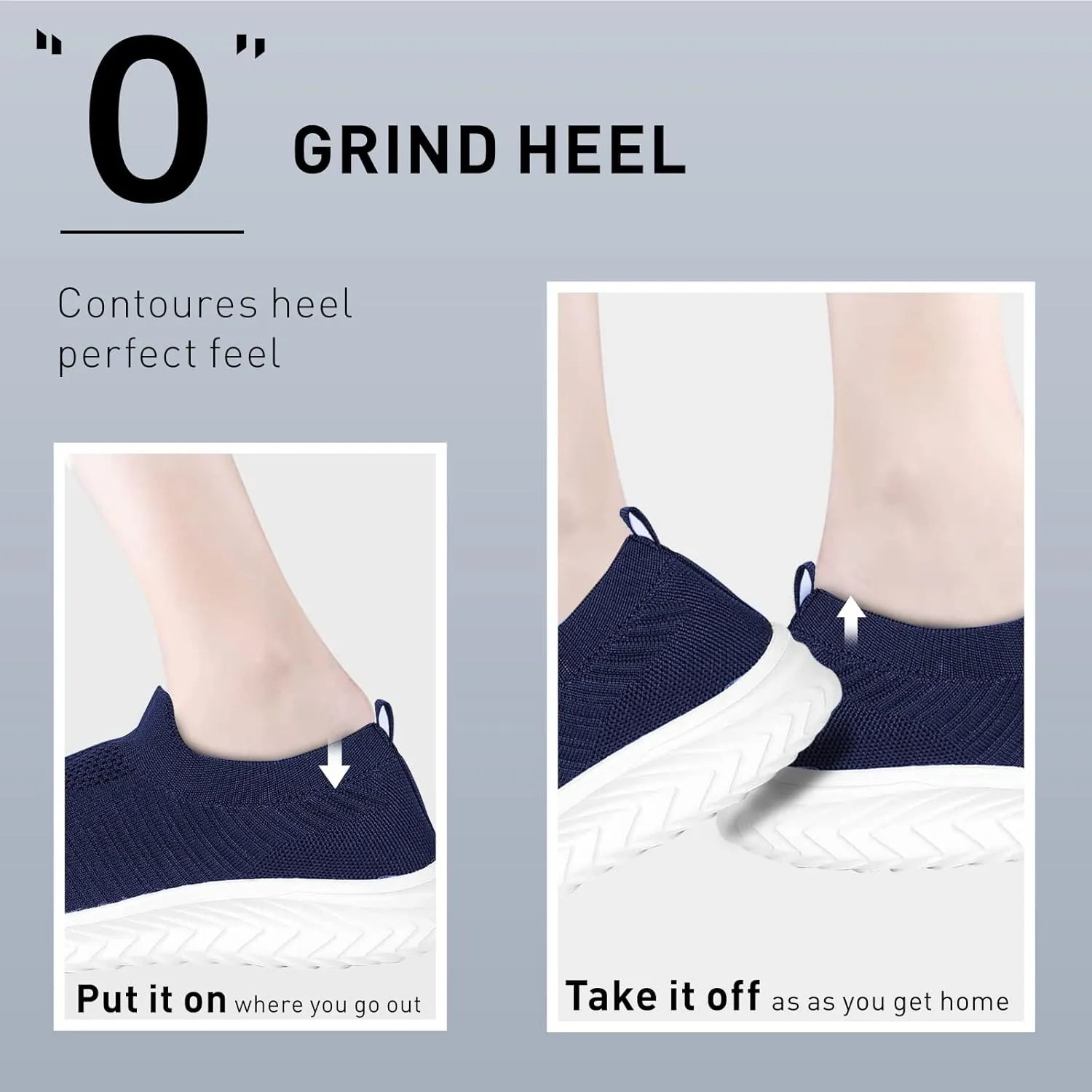 JIAFO Womens Athletic Walking Shoes, Women Slip On Shoes Sneakers, Non Slip Running Shoes for Women, Laceless Casual Breathable Lightweight Mesh Knit