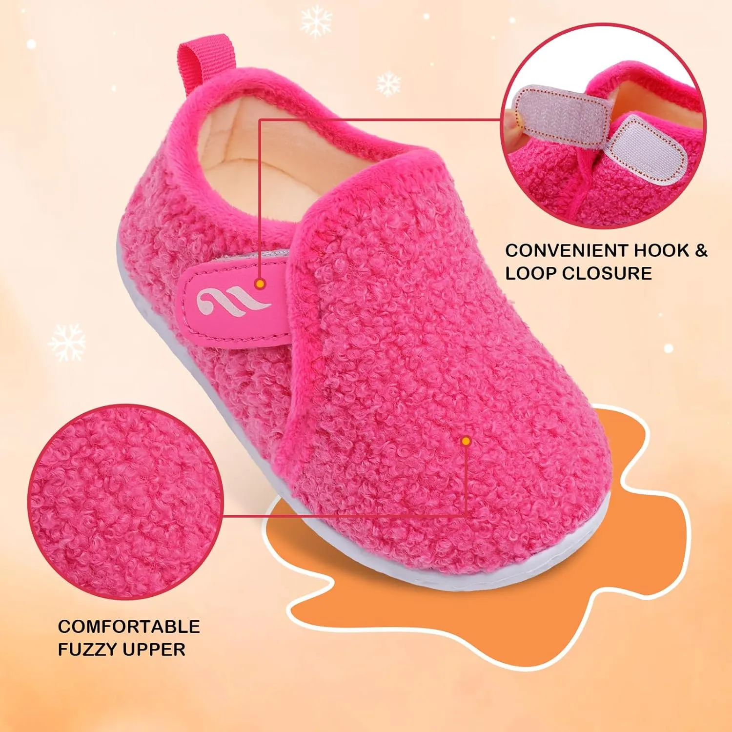 JIASUQI Toddler Slippers Fuzzy Kids Slippers Warm House Shoes for Boys Girls