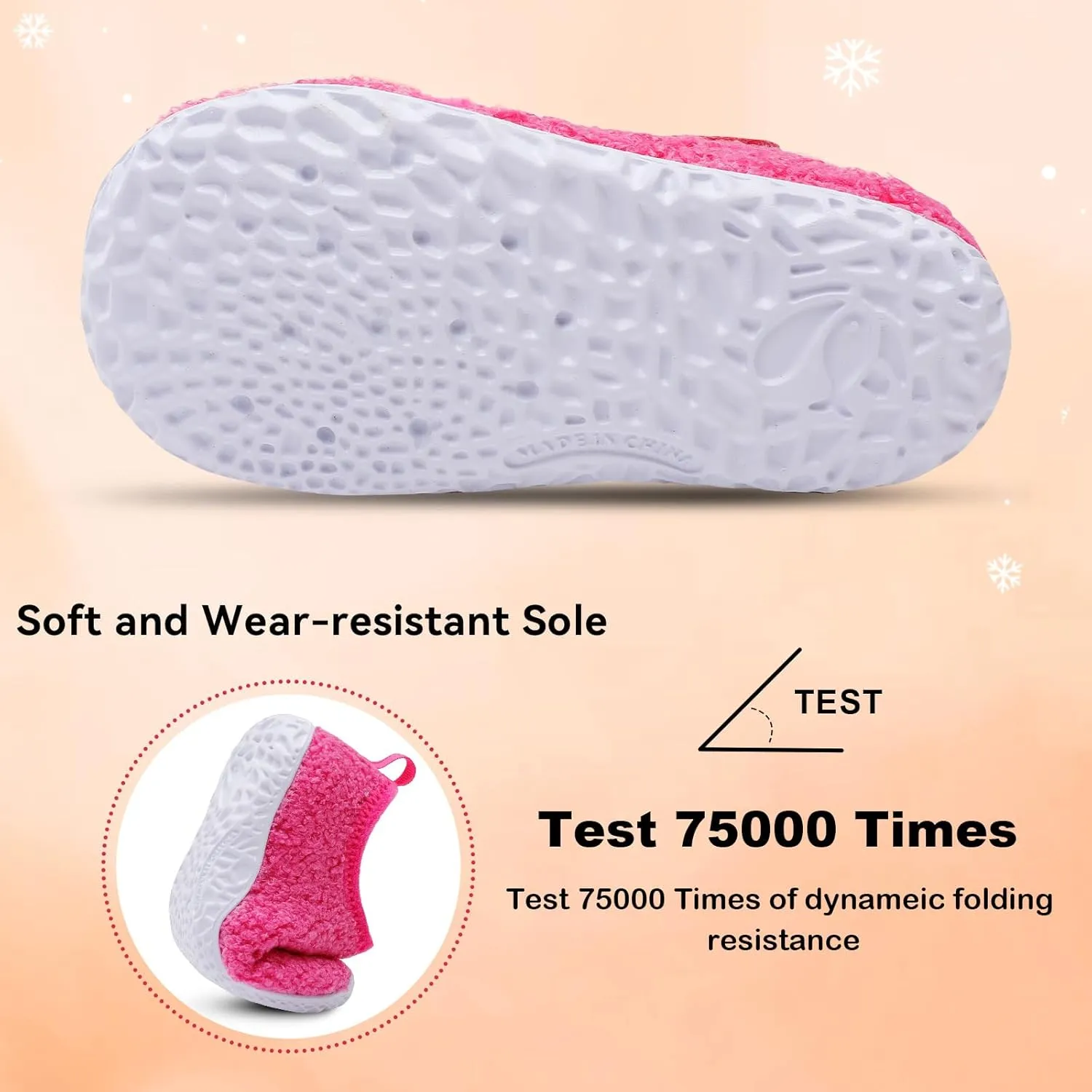 JIASUQI Toddler Slippers Fuzzy Kids Slippers Warm House Shoes for Boys Girls