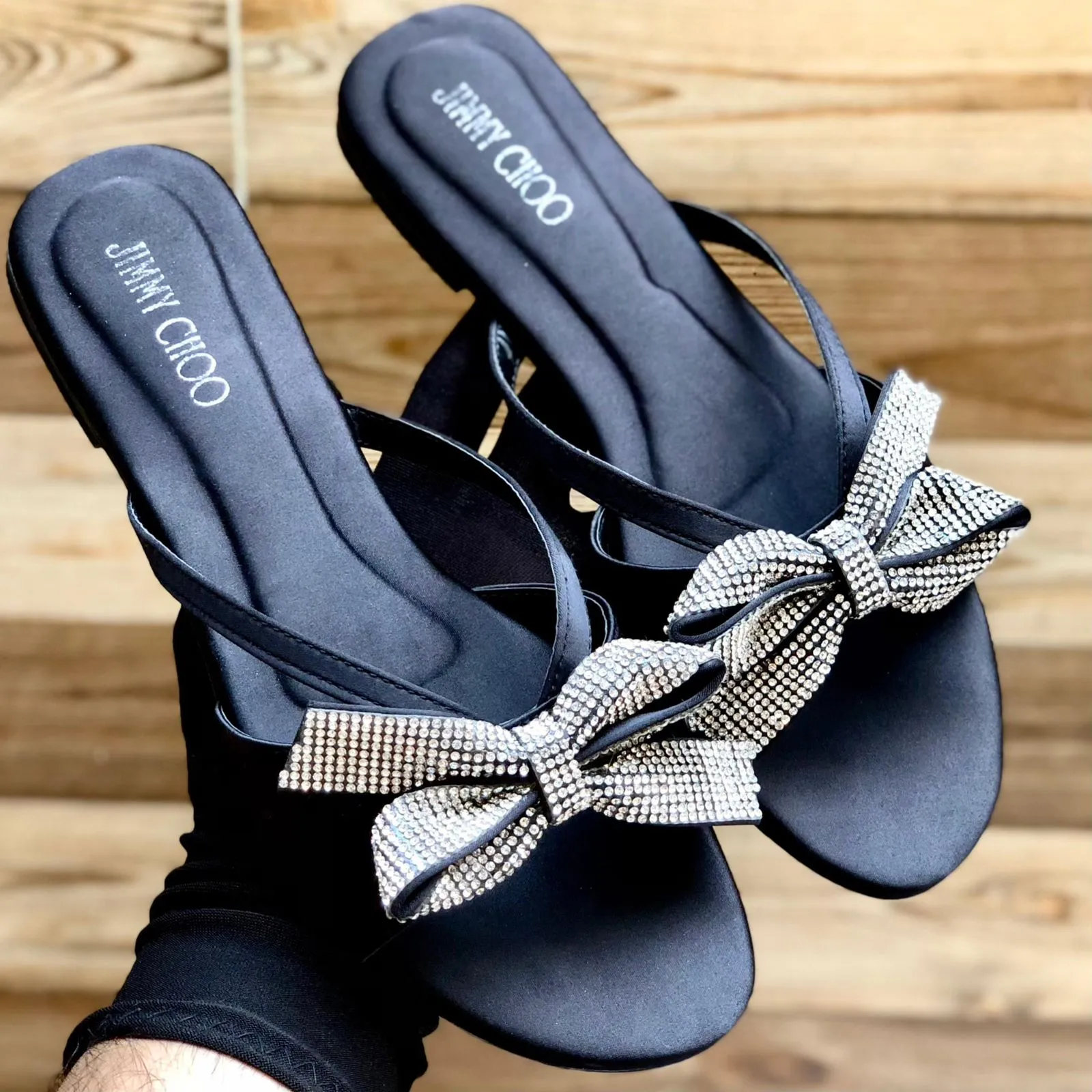 Jimmy Choo Bow Embellished Flats