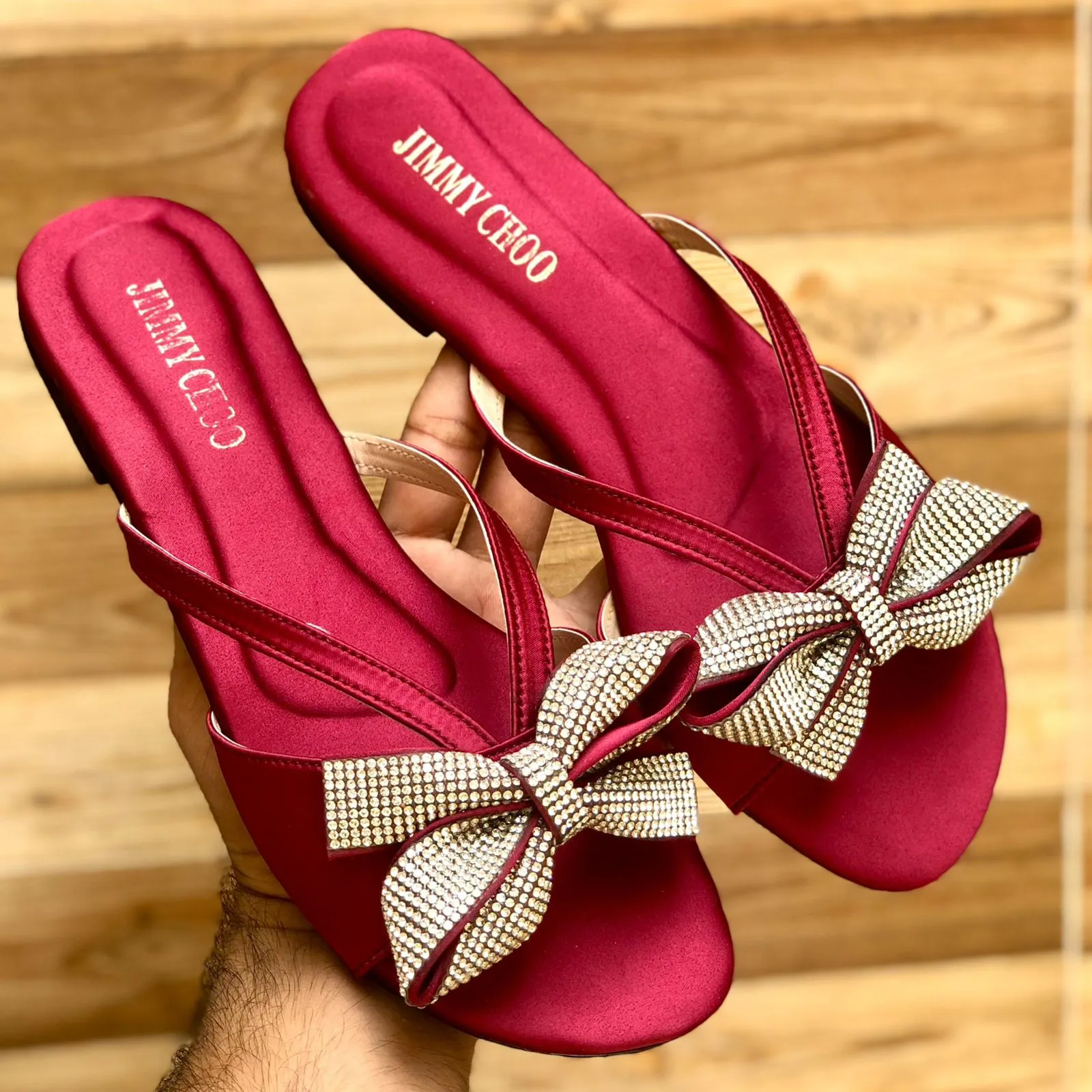 Jimmy Choo Bow Embellished Flats