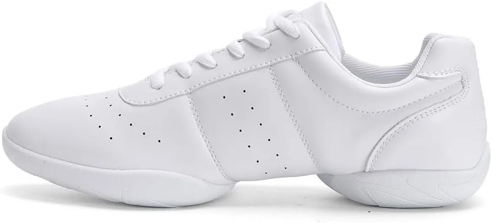JITUUE Women Cheerleading Dance Shoes Fashion Trainers Sneakers Lace Up Gym Athletic Sport Training Shoes for Girls