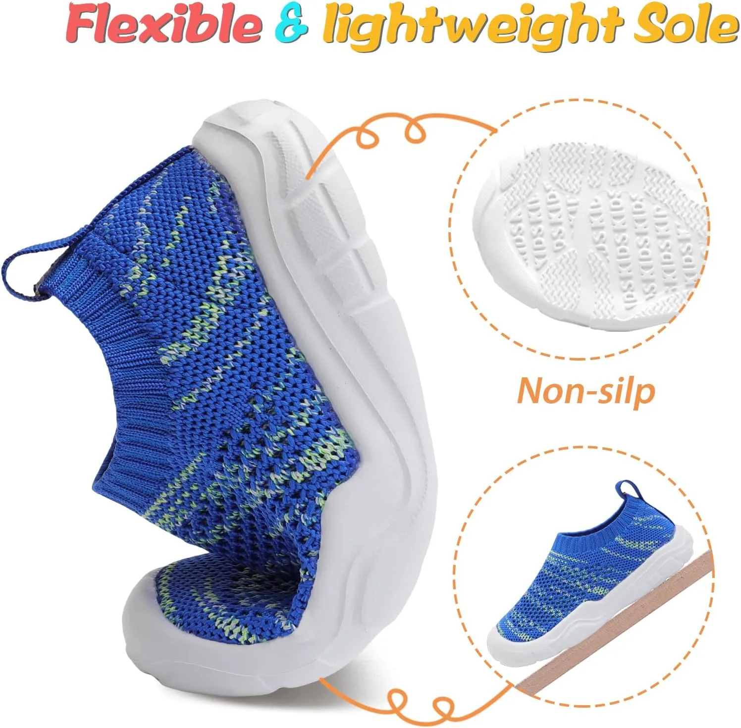 JOINFREE Toddler Boys Girls Sneaker Slip On Shoes Kids Lightweight Breathable Walking Shoes