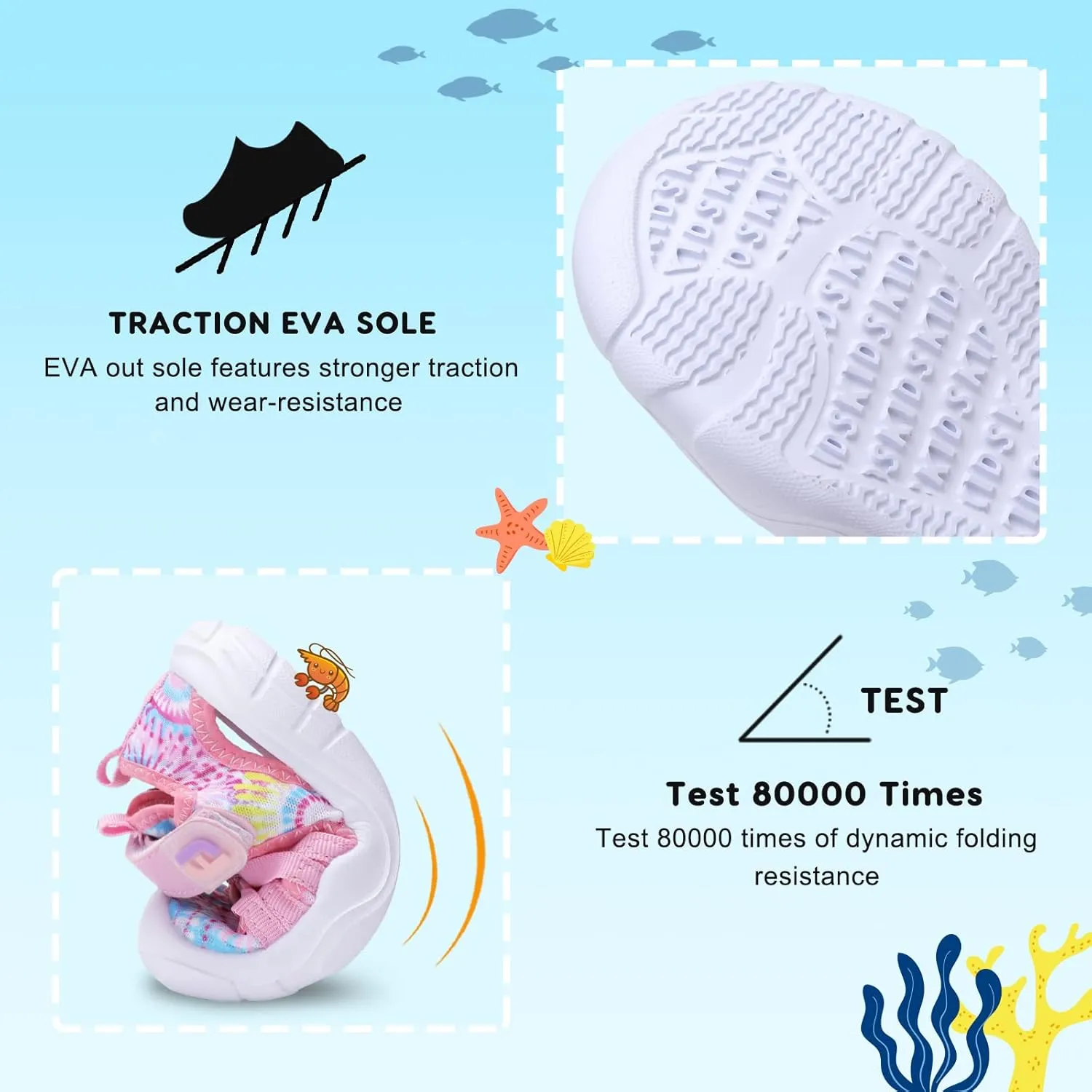 JOINFREE Toddler Boys Girls Water Shoes Breathable Qucik Dry Sport Beach Sandals Lightweight Barefoot Flexible