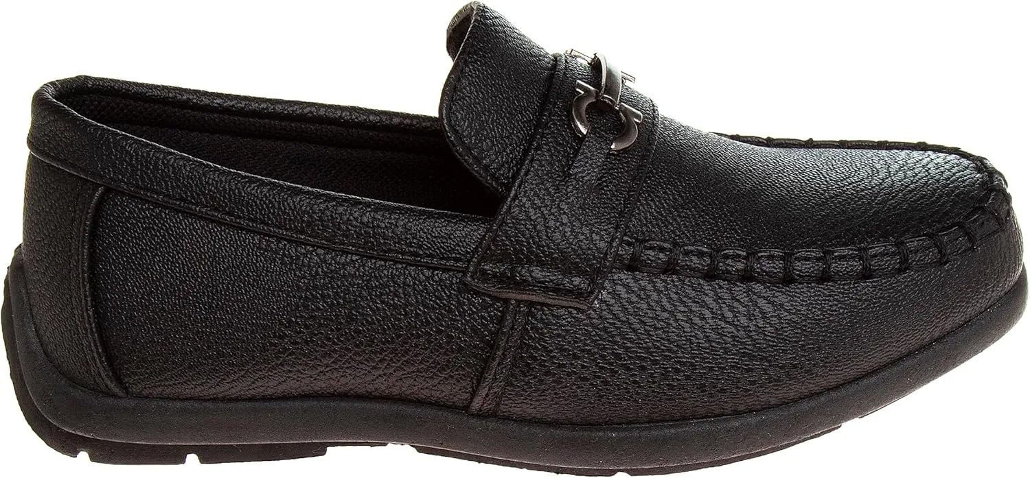 Josmo Boys’ Shoes – Casual Leatherette Moccasin Driving Loafers (Size: 5T-5 Big Kid)