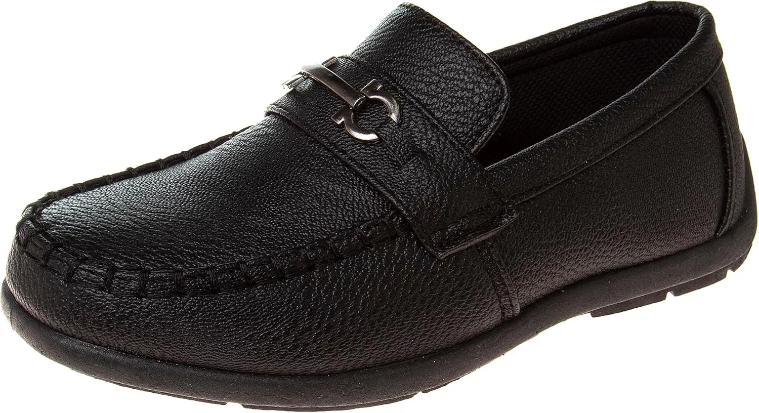 Josmo Boys’ Shoes – Casual Leatherette Moccasin Driving Loafers (Size: 5T-5 Big Kid)