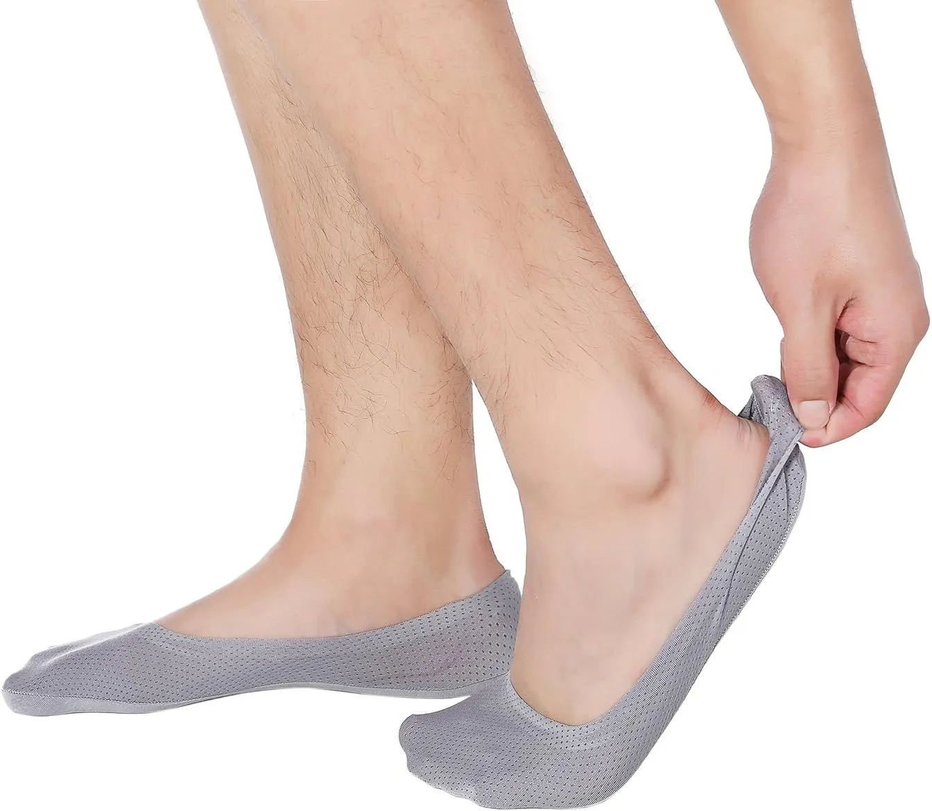 Joulli Mens No Show Socks Non-Slip Grips Casual Low Cut Boat Sock 6 Pack