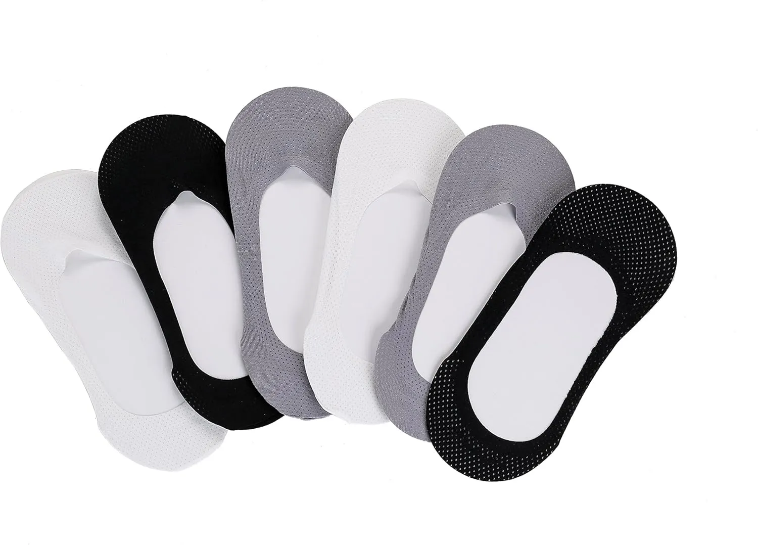 Joulli Mens No Show Socks Non-Slip Grips Casual Low Cut Boat Sock 6 Pack