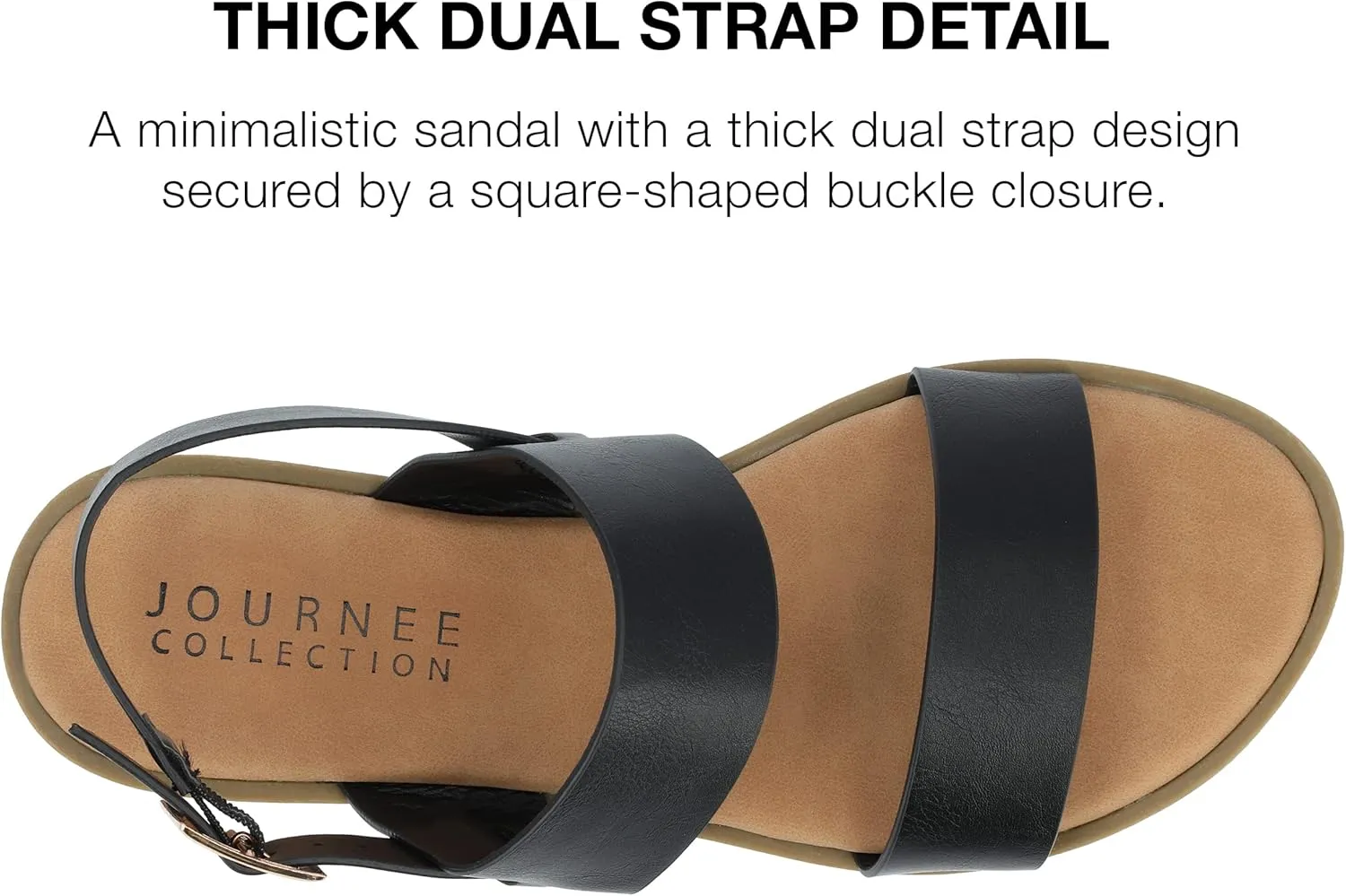 Journee Womens and Lavine Multi Strap Flat Sandals