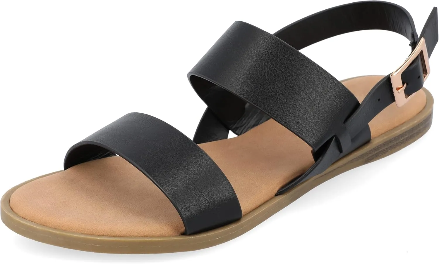 Journee Womens and Lavine Multi Strap Flat Sandals