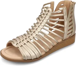 Journee Women's Comfort Foam Delilah Sliver Wedge Sandals