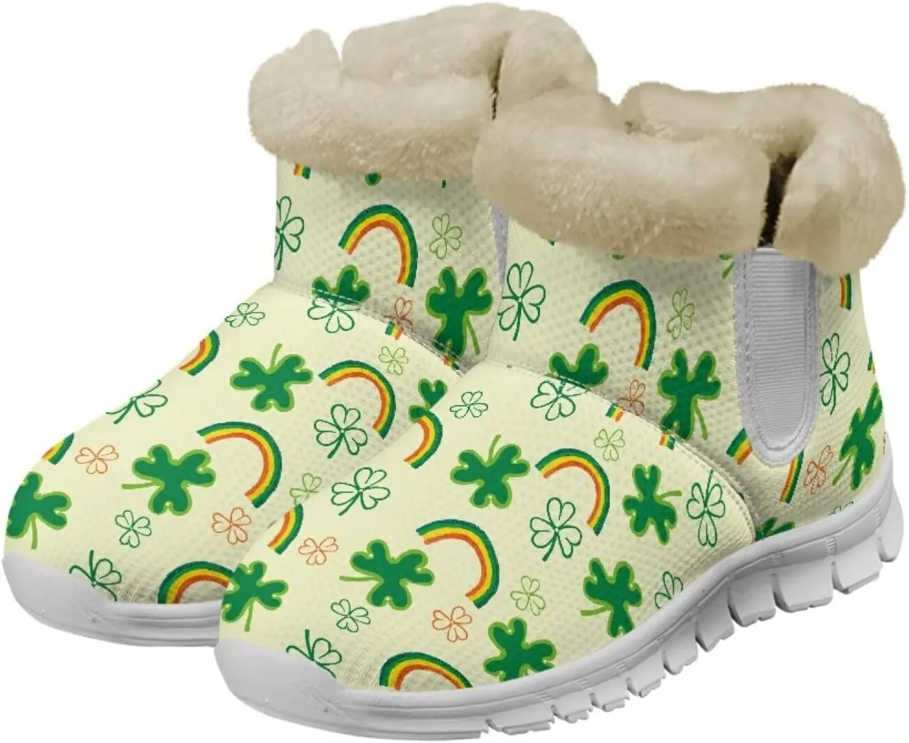 JoyLamoria Unisex Winter Snow Boots Non Slip Ankle Boots Slip On Comfy Walking Boots Foot Wear Arch Support