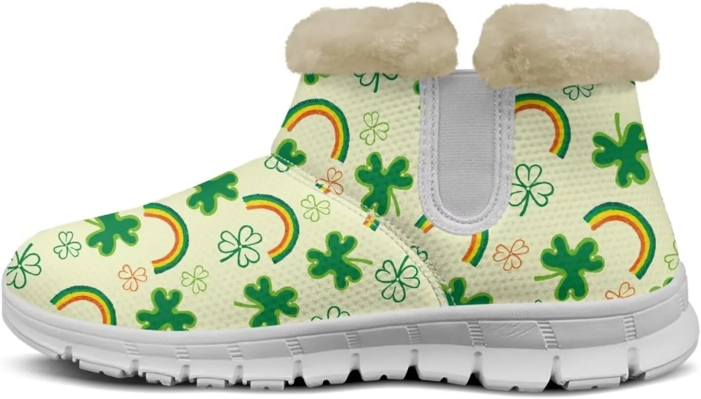 JoyLamoria Unisex Winter Snow Boots Non Slip Ankle Boots Slip On Comfy Walking Boots Foot Wear Arch Support