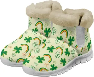 JoyLamoria Unisex Winter Snow Boots Non Slip Ankle Boots Slip On Comfy Walking Boots Foot Wear Arch Support