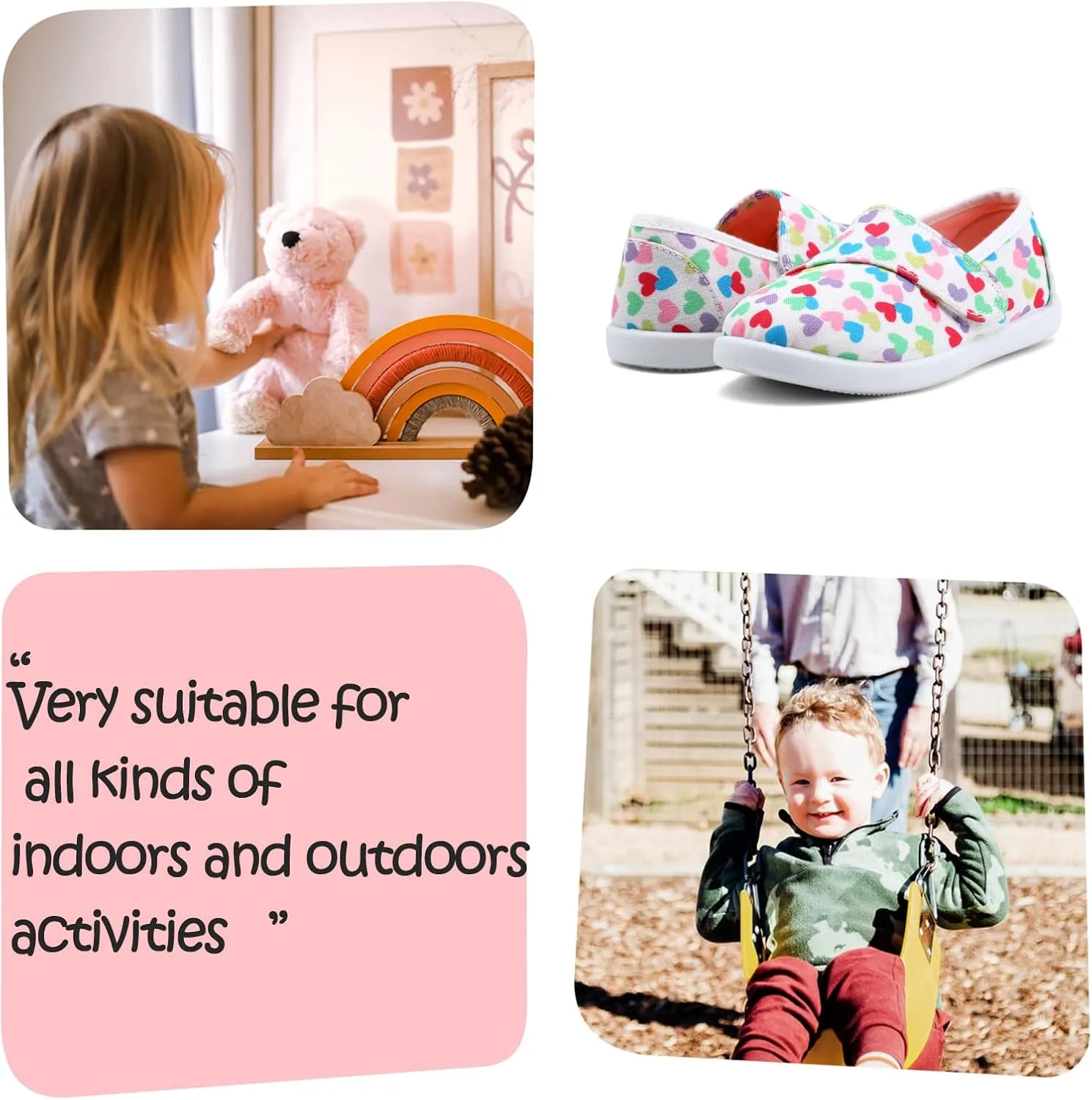 K KomForme Toddler Girls Sneakers Slip On Moccasins Casual Shoes for Toddler/Little Kid/Big Kid
