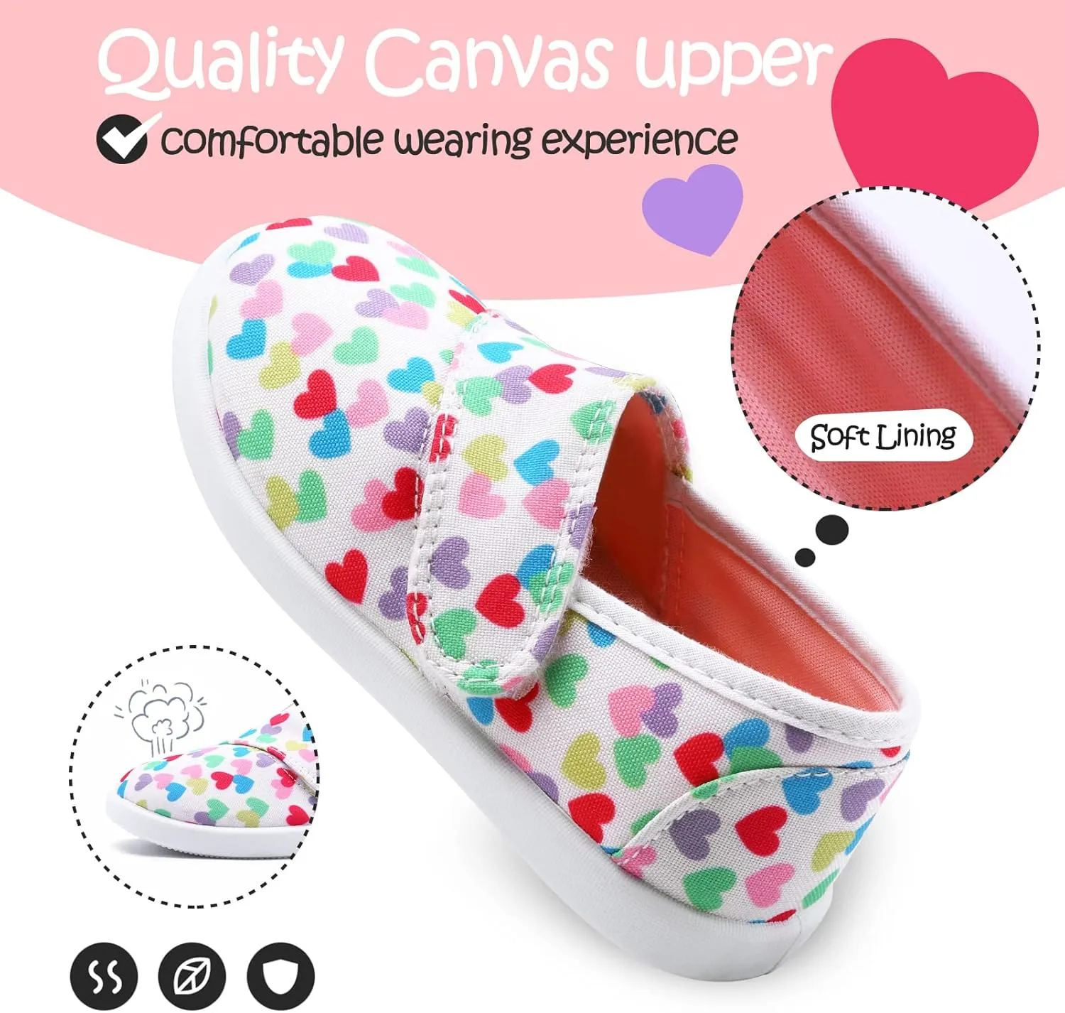 K KomForme Toddler Girls Sneakers Slip On Moccasins Casual Shoes for Toddler/Little Kid/Big Kid