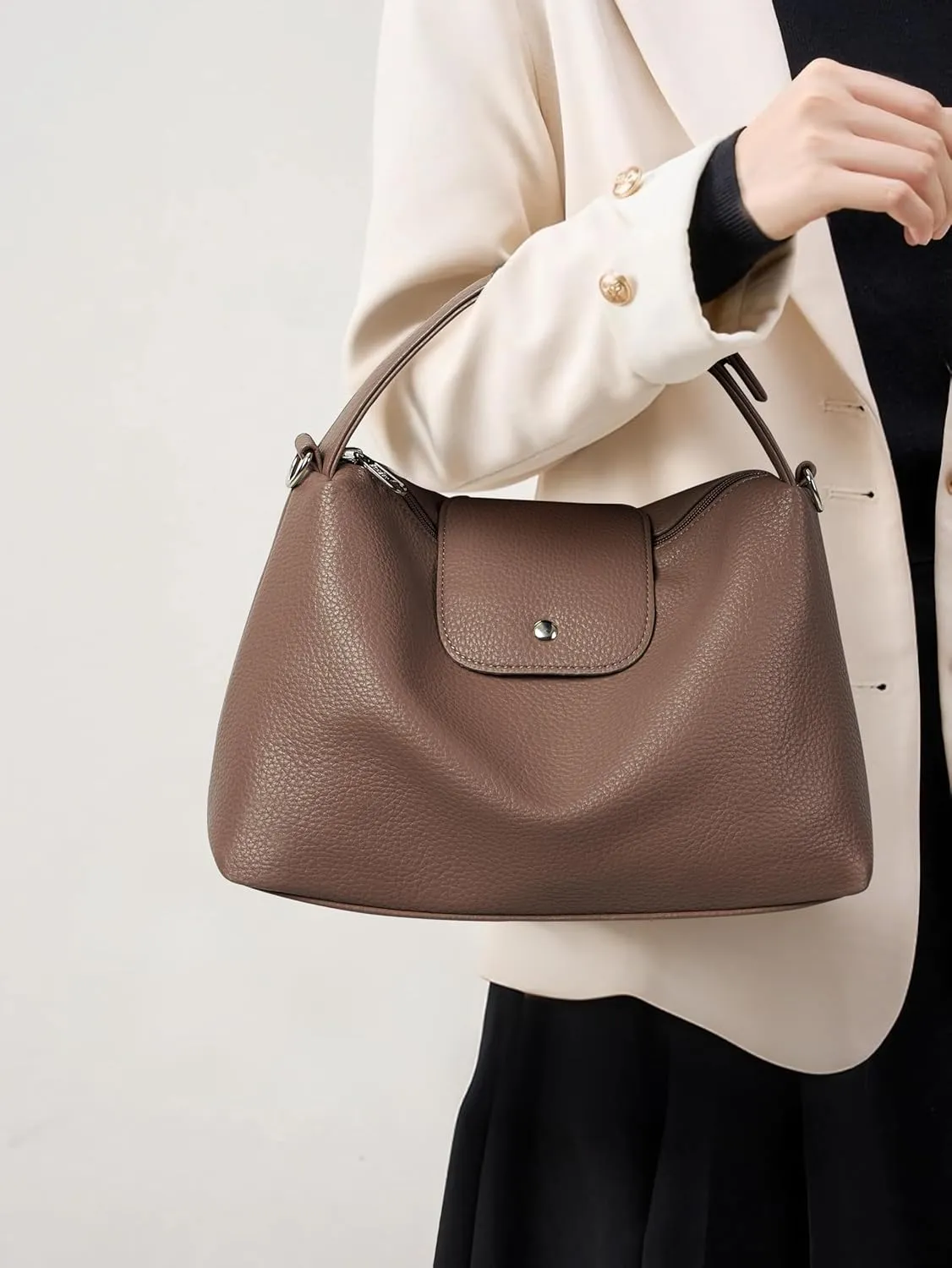 KALIDI Soft Vegan Leather Hobo Bag, Crossbody Purses Satchel for Women with Top Handle