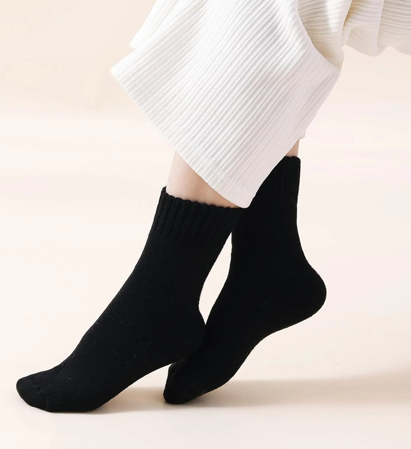 KANAV 7 Pairs Warm Winter Socks for Women Thick Thermal Boot Socks Comfy Slouchy Fuzzy Slipper Socks Cozy Chunky Ankle Socks