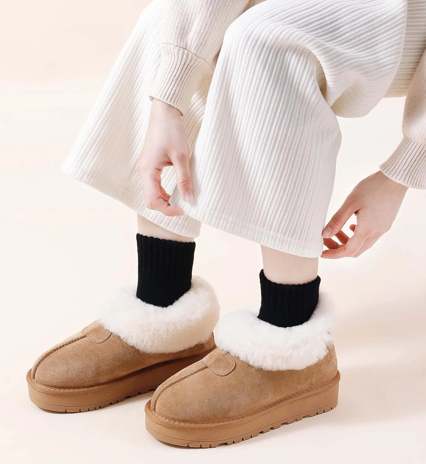KANAV 7 Pairs Warm Winter Socks for Women Thick Thermal Boot Socks Comfy Slouchy Fuzzy Slipper Socks Cozy Chunky Ankle Socks