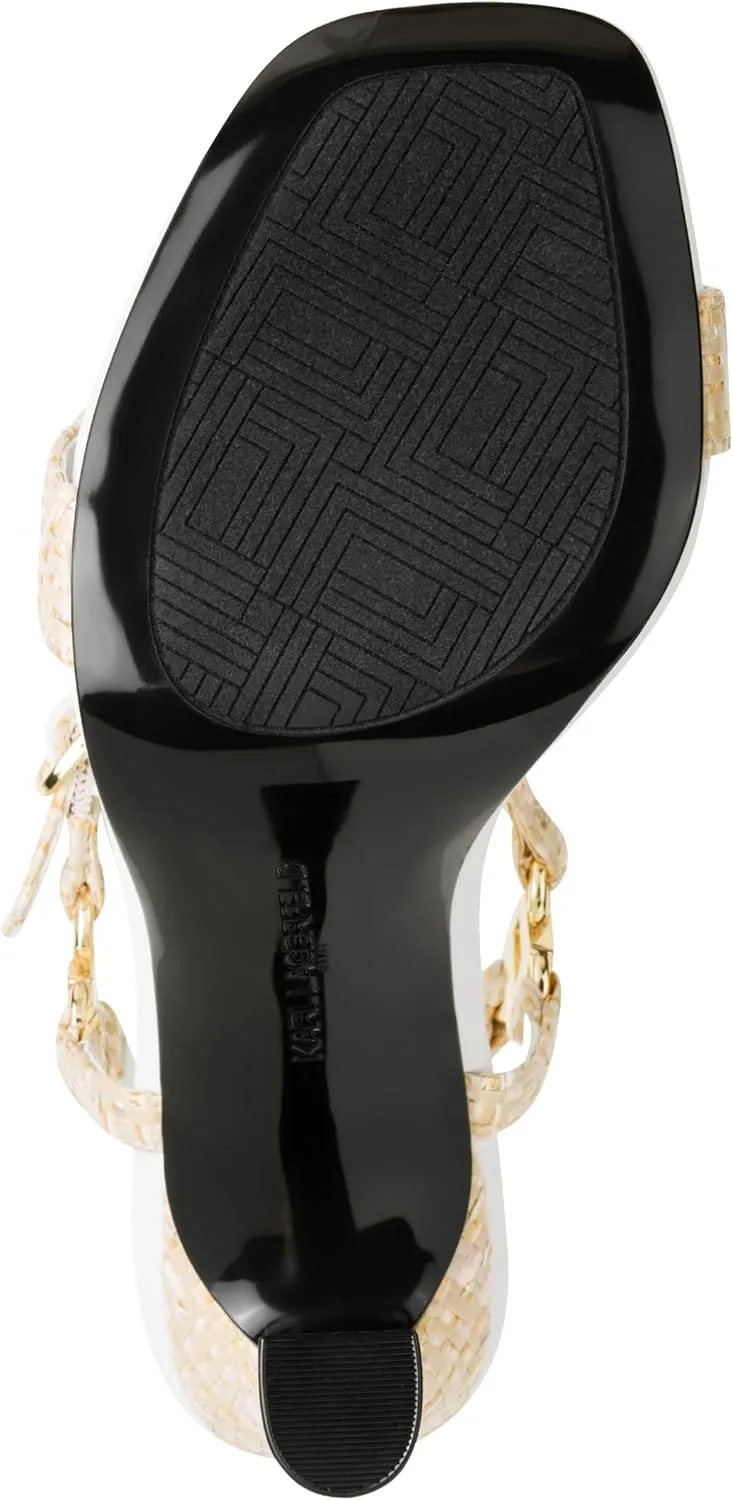 Karl Lagerfeld Paris Women's Evening Cushioned Insole Cybil-Ankle Strap Sandal Heeled