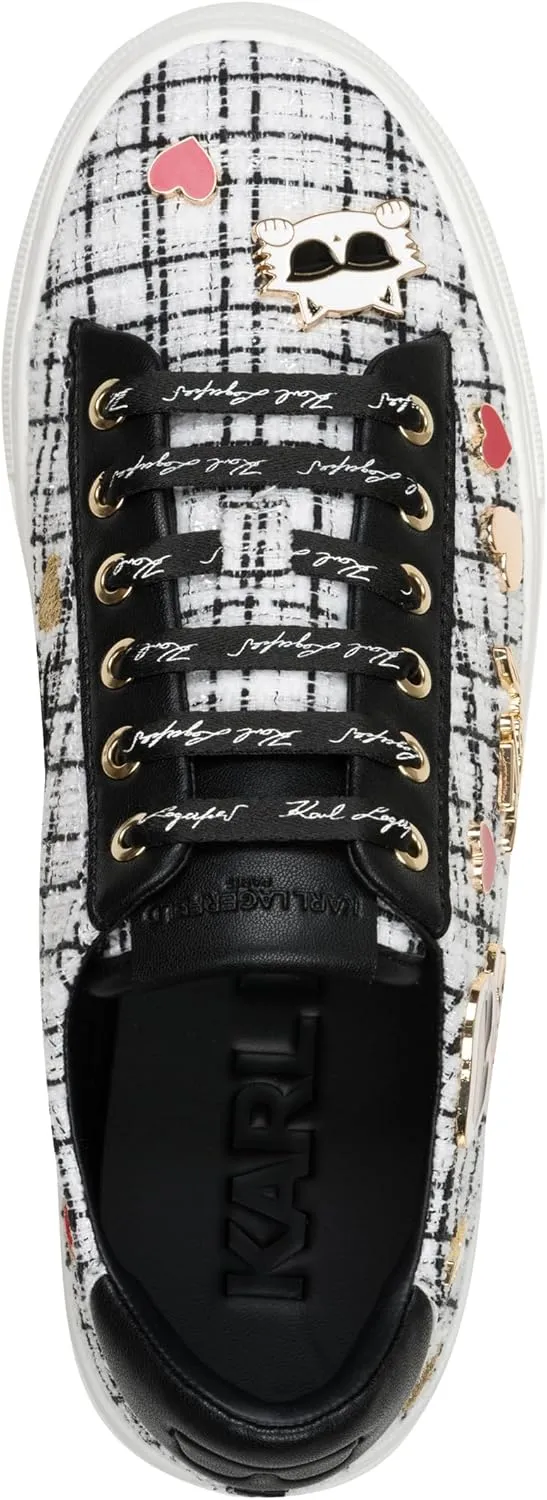 Karl Lagerfeld Paris Women's Everyday Cushioned Insole Cate Pins-Lace Up Shoes Sneaker