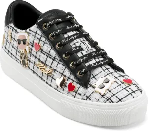 Karl Lagerfeld Paris Women's Everyday Cushioned Insole Cate Pins-Lace Up Shoes Sneaker