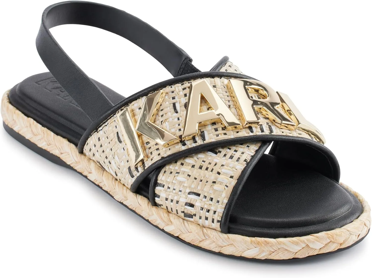 KARL LAGERFELD Women's Cushioned Insole Everyday Charla-Slingback Sandal Flat