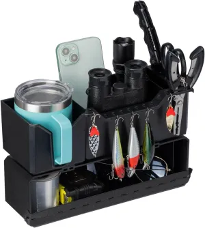KEMIMOTO Boat Cup Holder, Upgraded Boat Caddy Organizer with Flexible Groove, Marine Cup Holders for Boats, Universal Fishing Accessories Fit for Bass Boat Kayak Pontoon Jon Boat