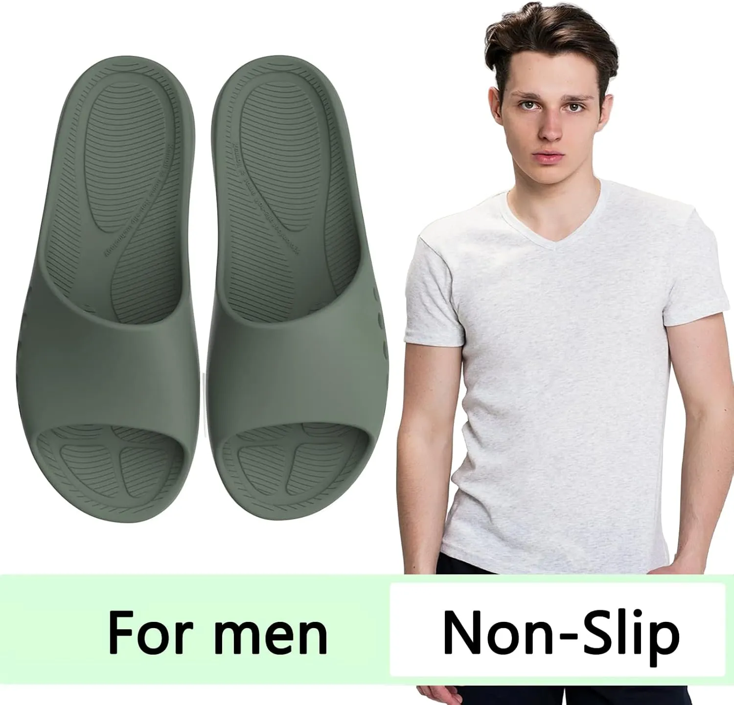 KENROLL Non Slip Shower Shoes for Maternity and Elderly People's, Comfy Womens Slides for Women and Men, Summer Bath Slippers