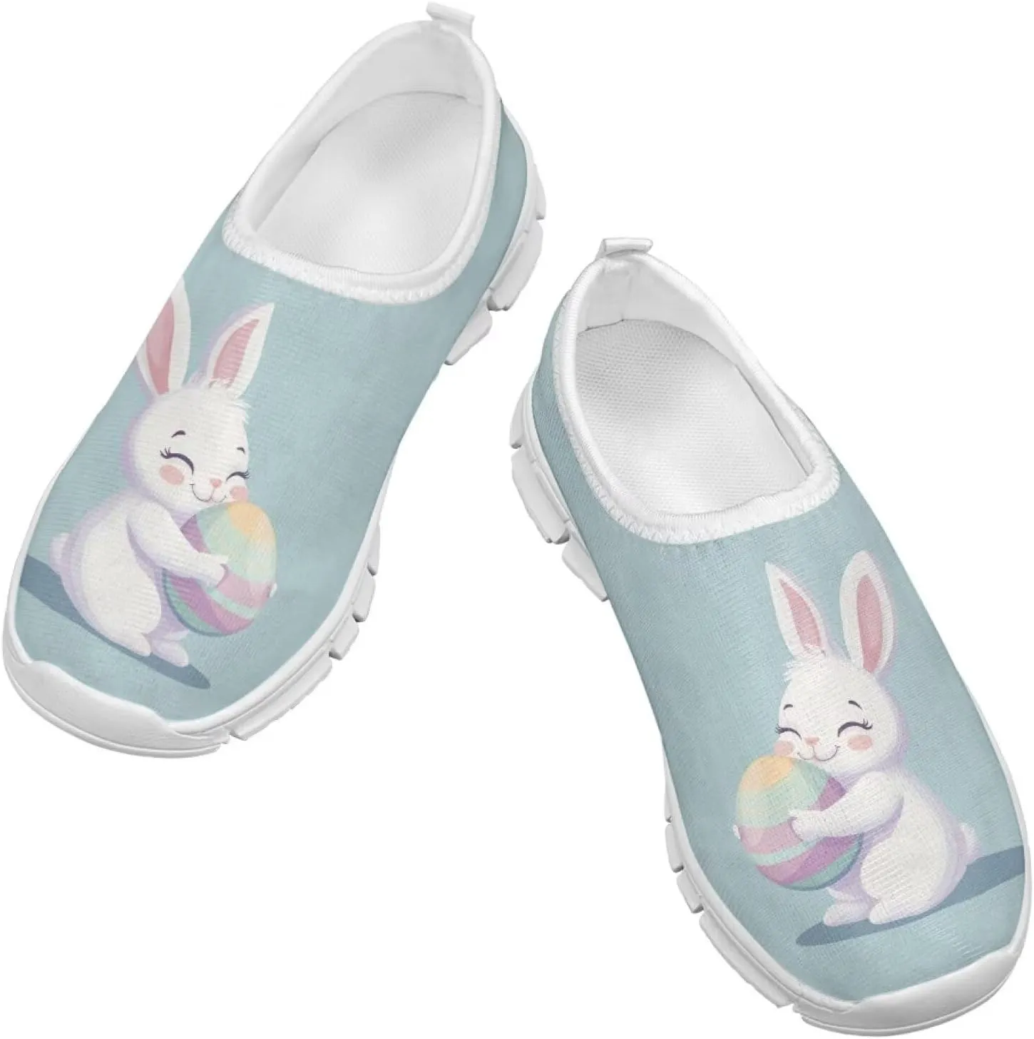 Kids Easter Shoes Funny Print Girls School Slip On Shoes for Holiday Present