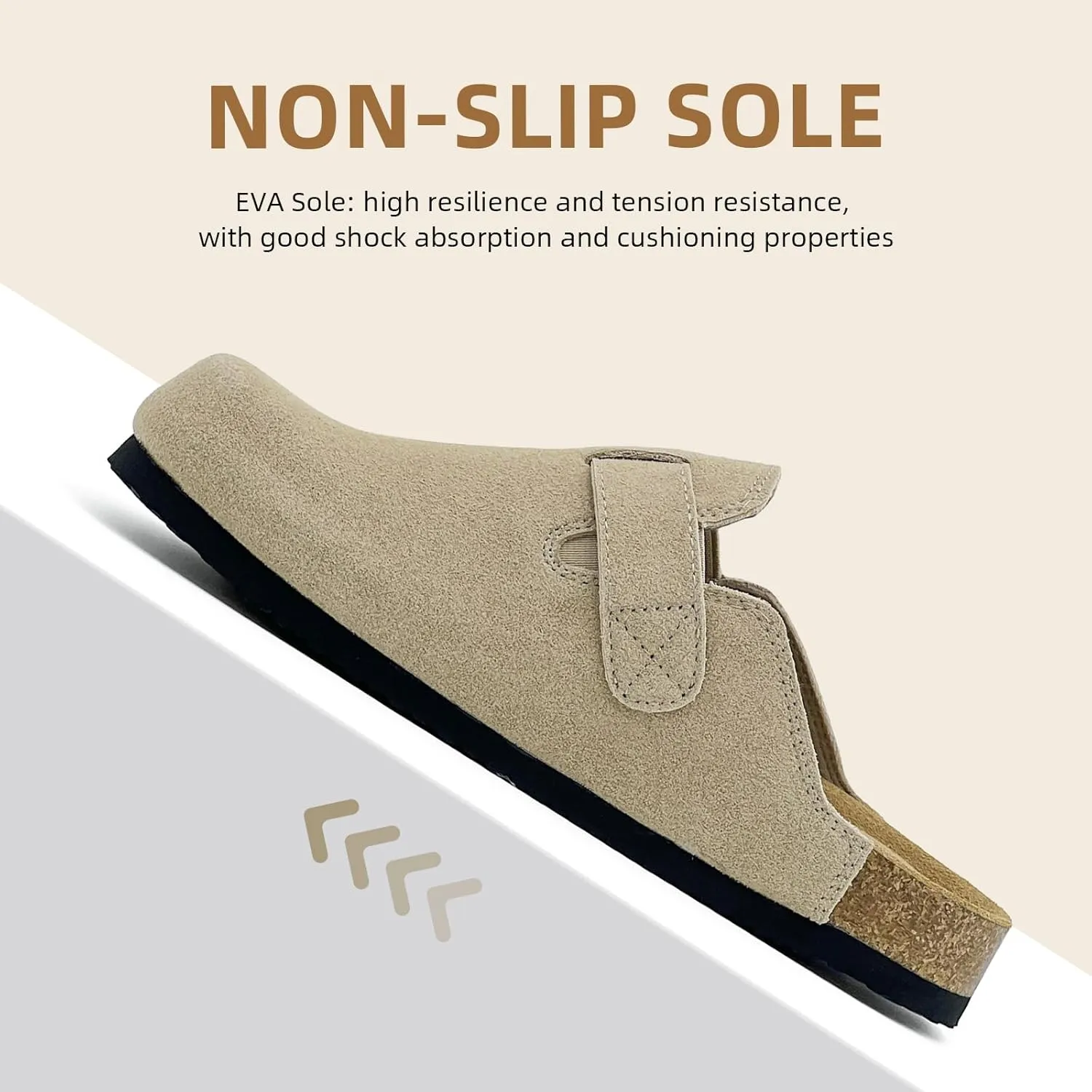 Kids Suede Clogs Boys Girls Sandals Leather Mules Cork Footbed Slippers with Arch Support Comfort Slip On Slippers Classic Adjustable