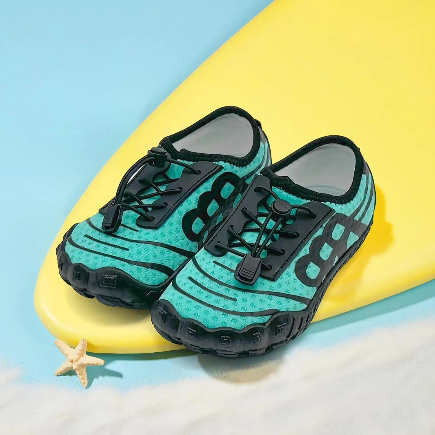 Kids Water Shoes Boys Girls Quick-Dry Beach Lightweight Toddler Barefoot Shoes Slip On Soft Walking Sneakers for Swim Beach Pool Black