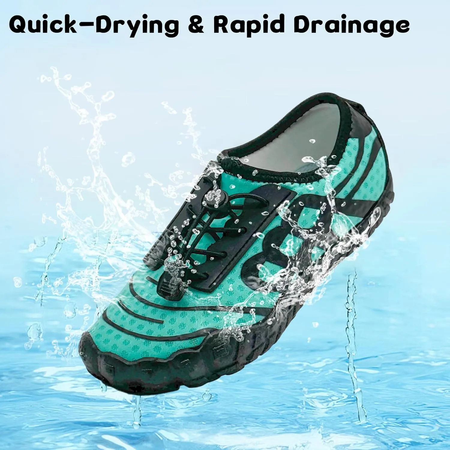 Kids Water Shoes Boys Girls Quick-Dry Beach Lightweight Toddler Barefoot Shoes Slip On Soft Walking Sneakers for Swim Beach Pool Black