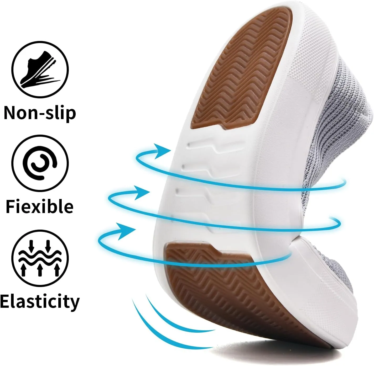 konhill Loafers for Women Slip on Walking Shoes Knit Breathable Tennis Work Comfortable Casual Fashion Sneakers