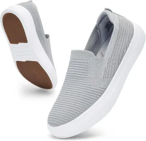 konhill Loafers for Women Slip on Walking Shoes Knit Breathable Tennis Work Comfortable Casual Fashion Sneakers