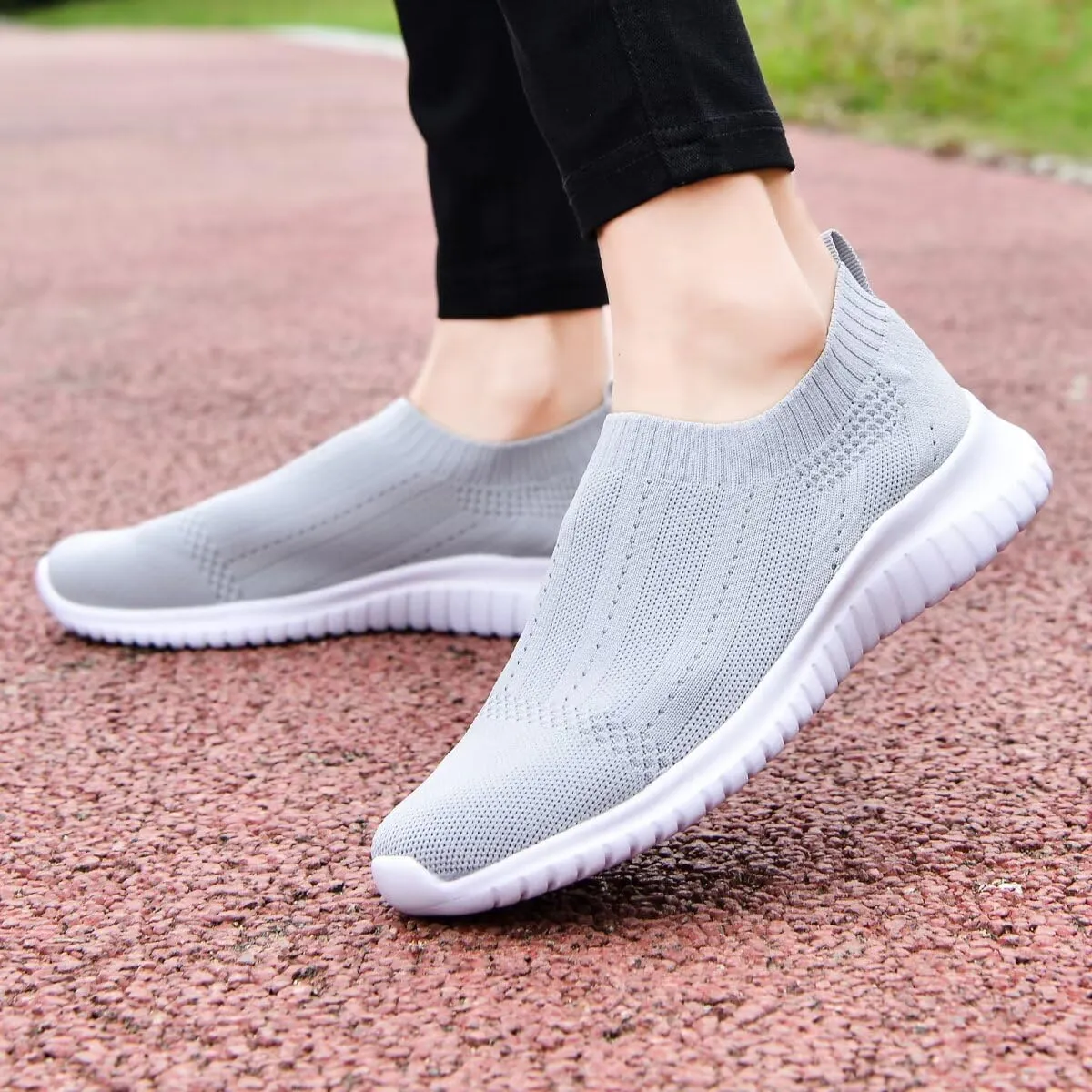 konhill Women's Slip On Sneakers Non Slip Walking Shoes Breathable Mesh Work Casual Lightweight Tennis Workout Shoes
