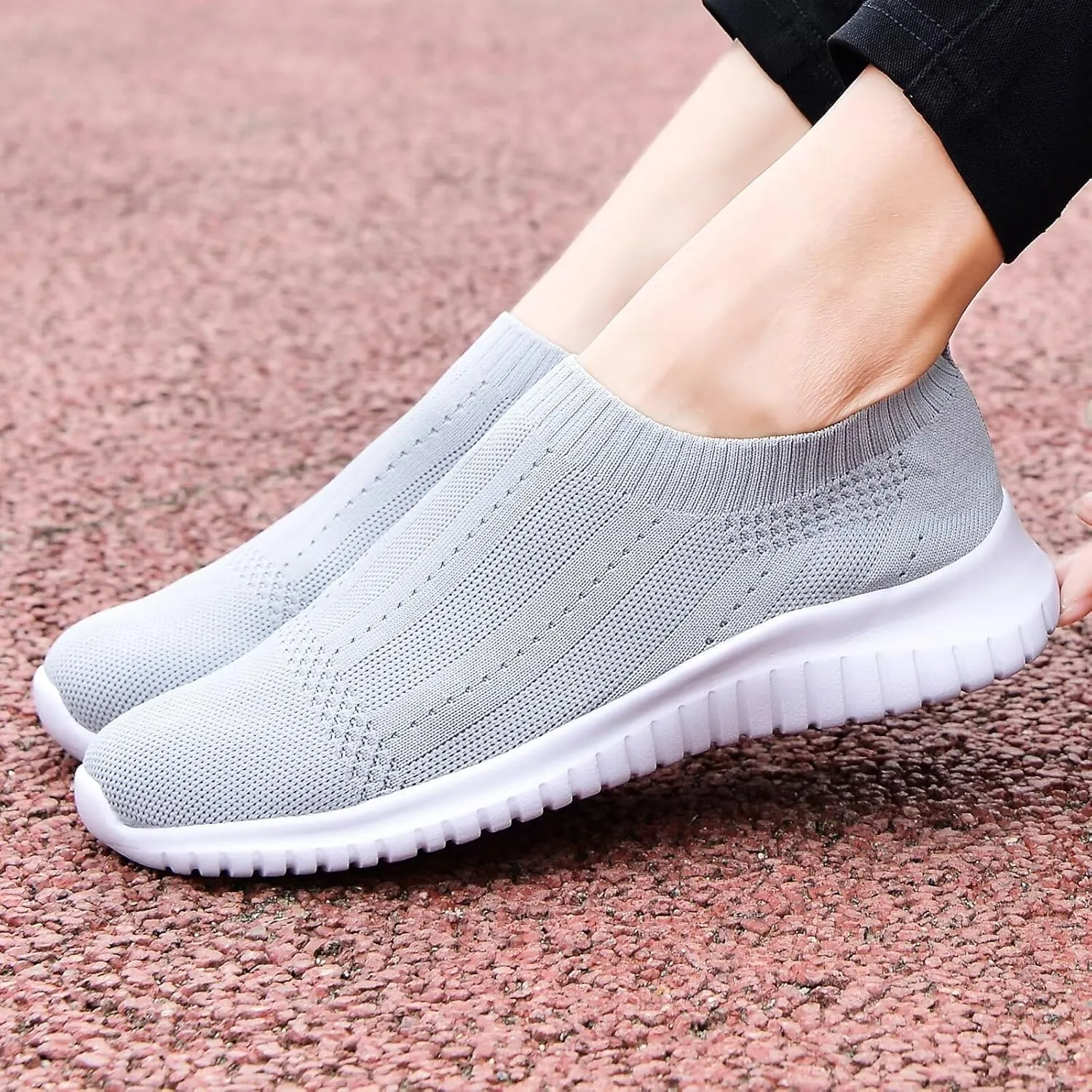 konhill Women's Slip On Sneakers Non Slip Walking Shoes Breathable Mesh Work Casual Lightweight Tennis Workout Shoes
