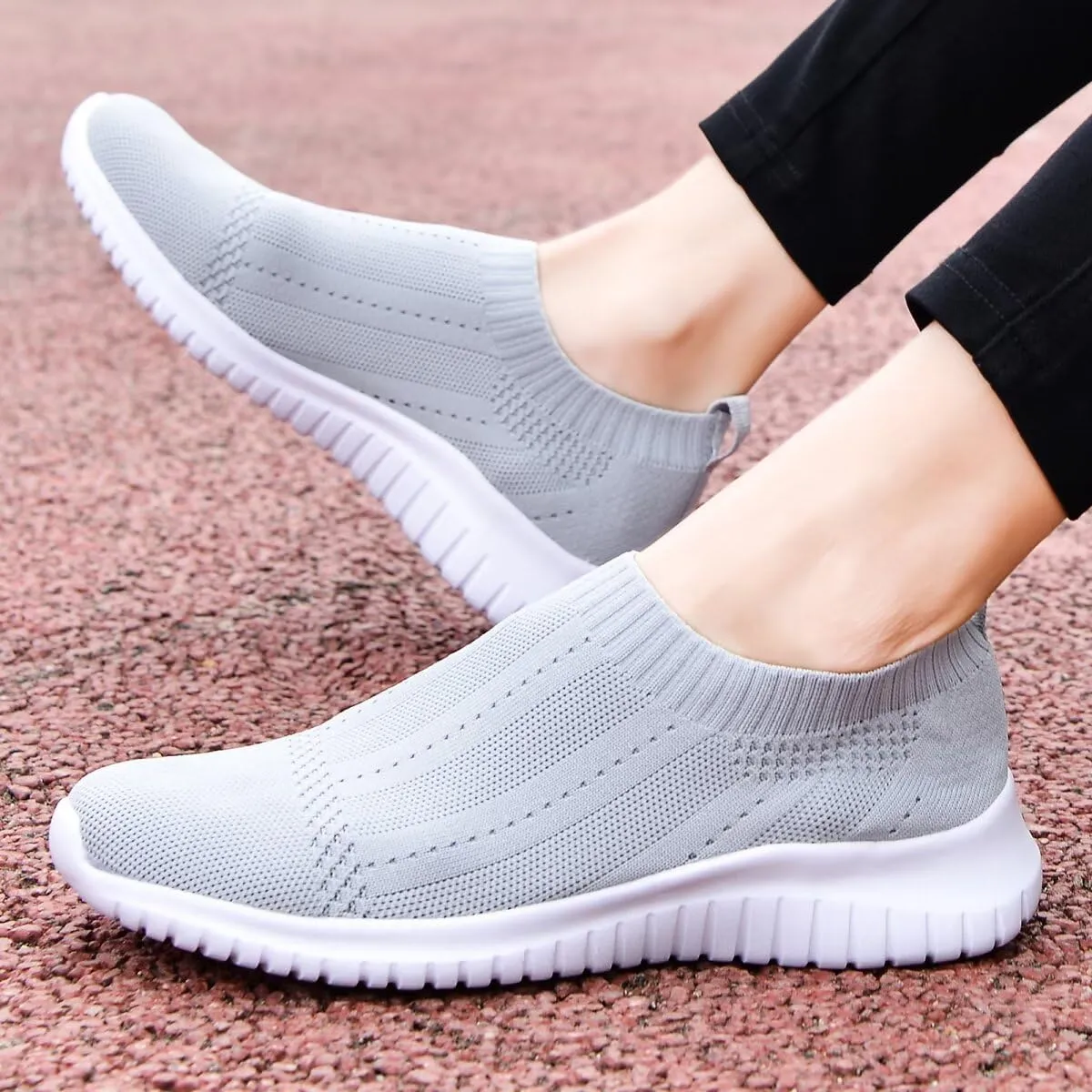 konhill Women's Slip On Sneakers Non Slip Walking Shoes Breathable Mesh Work Casual Lightweight Tennis Workout Shoes