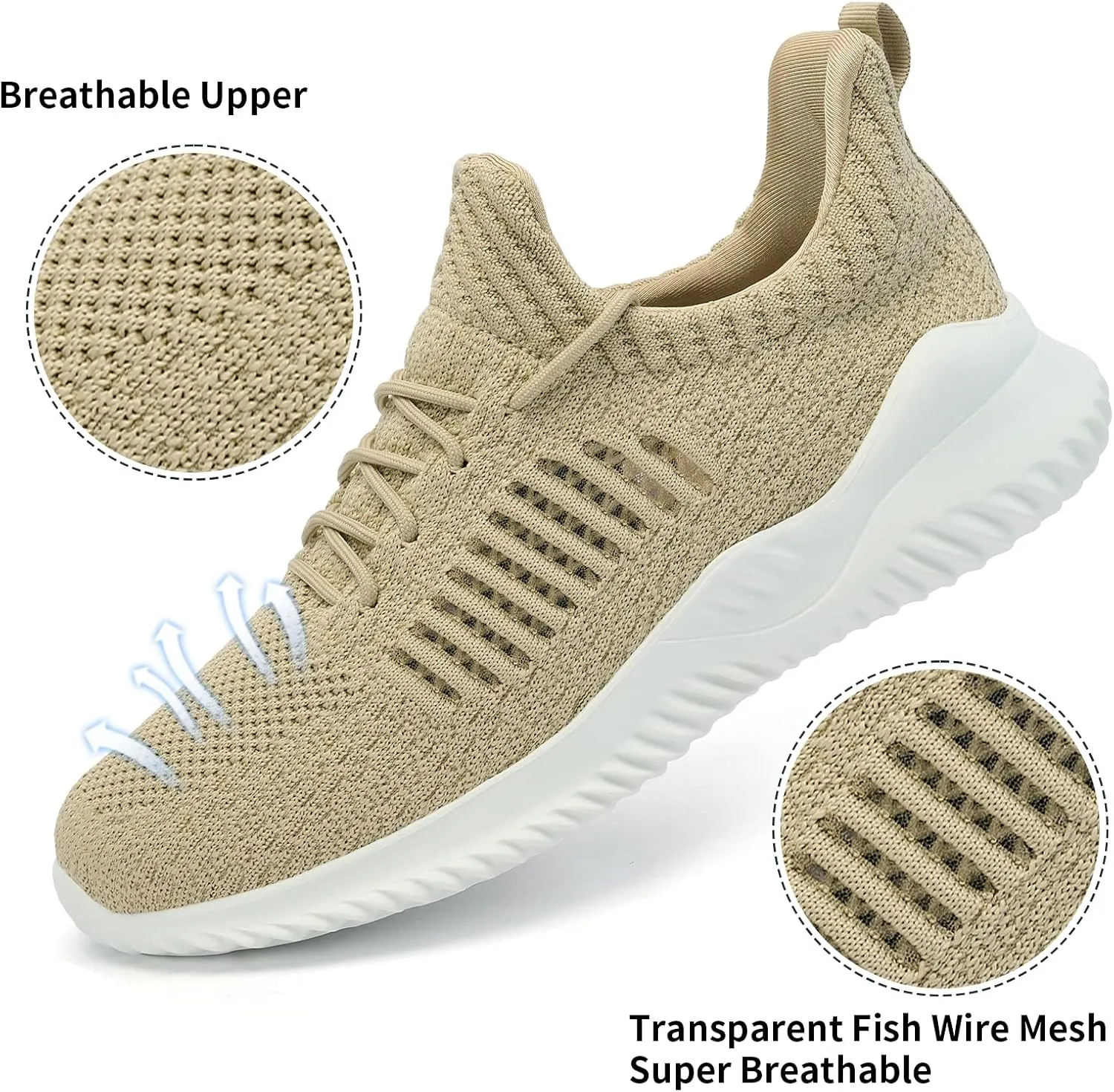 KPP Walking Shoes for Men Breathable Tennis Running Gym Sneakers Slip On Memory Foam Shoes